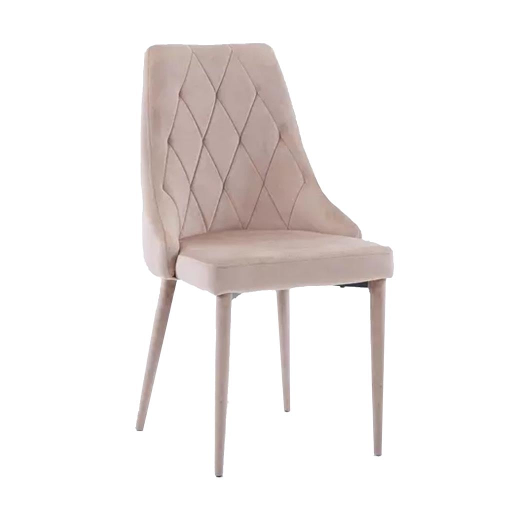 7-Piece Dining Set in Red Beech Wood and MDF with Faux Leather Upholstery | Beige - Image 2