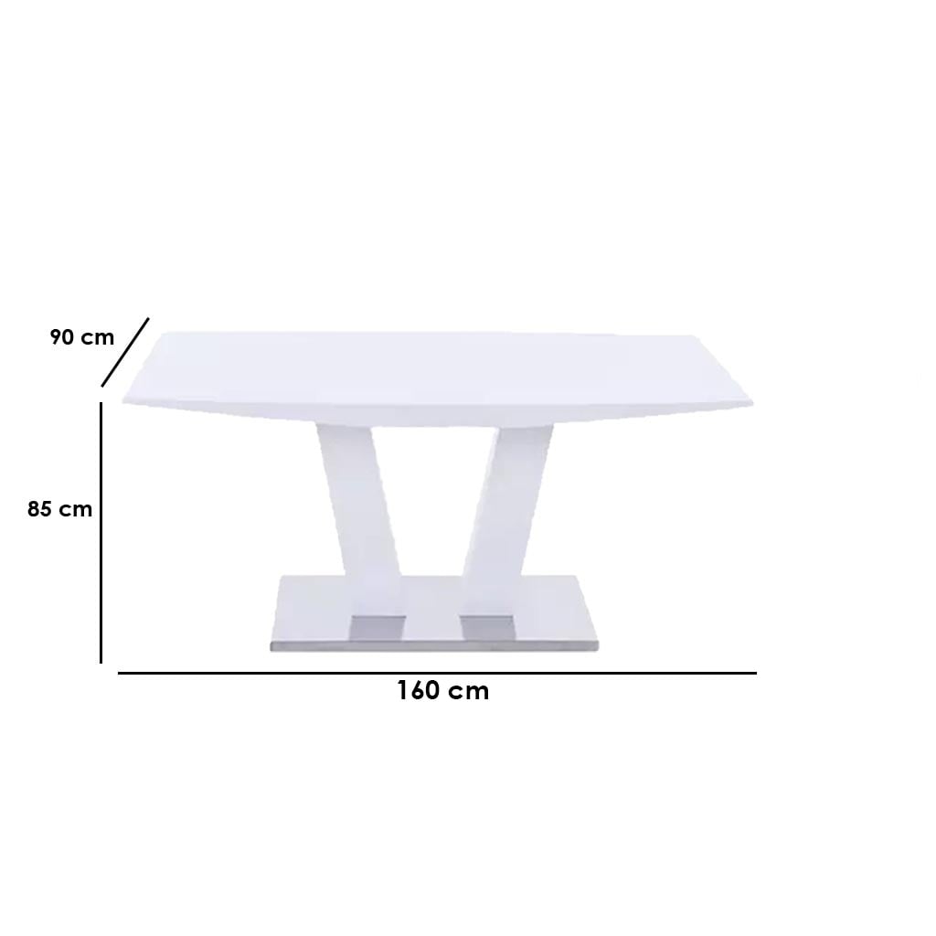 7-Piece Dining Set in Red Beech Wood and MDF with Faux Leather Upholstery | Beige - Image 4