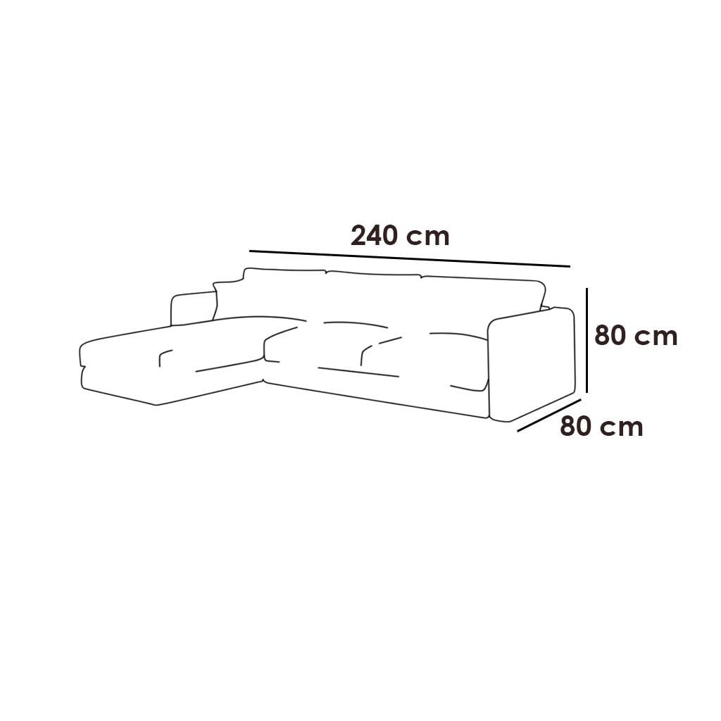 Corner Extendable Sofa Bed in Natural Beech Wood and Linen | Blue - Image 2