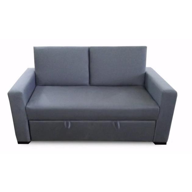 Single Extendable Sofa Bed in Natural Beech Wood and Velvet | Light Gray with High Comfort