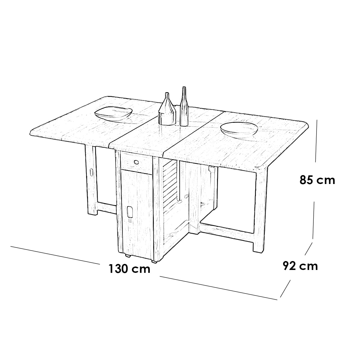 5-Piece MDF & Beech Wood Dining Set | Beige Practical Design (Table + 4 Chairs) - Image 5
