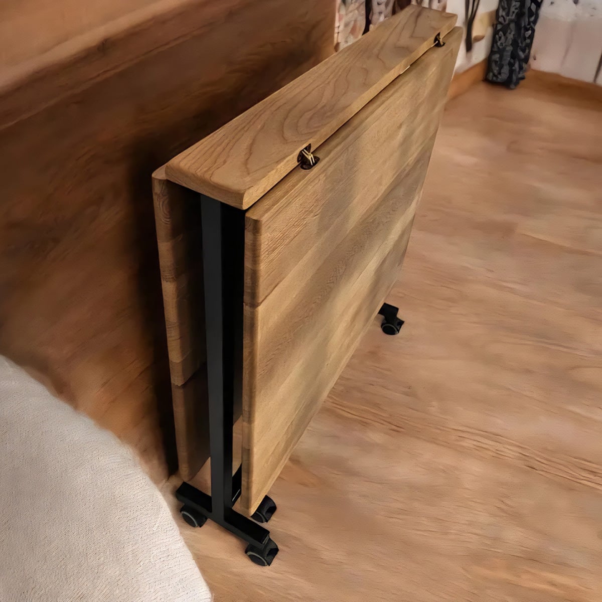 Extendable Dining Table from MDF and Metal | Practical Black and Brown Design - Image 8