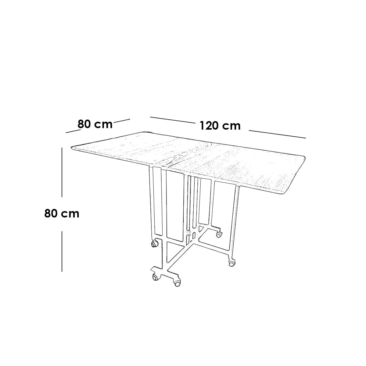 Extendable Dining Table from MDF and Metal | Practical Black and Brown Design - Image 6