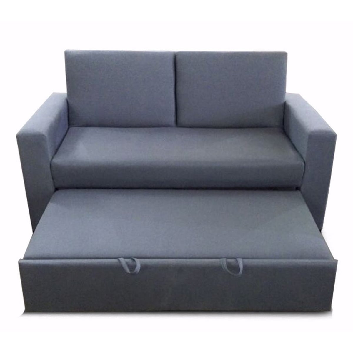 Single Extendable Sofa Bed in Natural Beech Wood and Velvet | Light Gray with High Comfort - Image 2