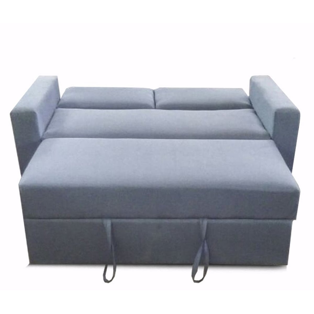 Single Extendable Sofa Bed in Natural Beech Wood and Velvet | Light Gray with High Comfort - Image 3
