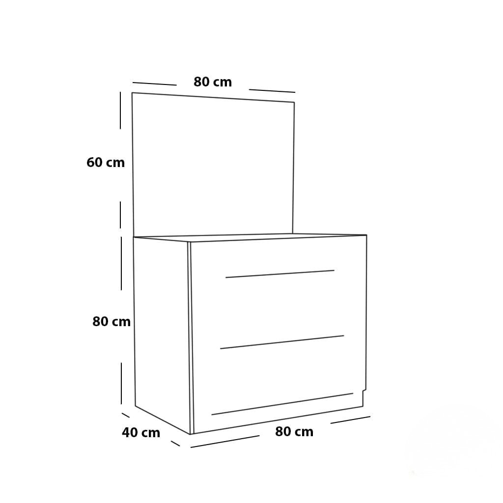 Bedroom Set – MDF Wood (5 Pieces) | White - Image 6