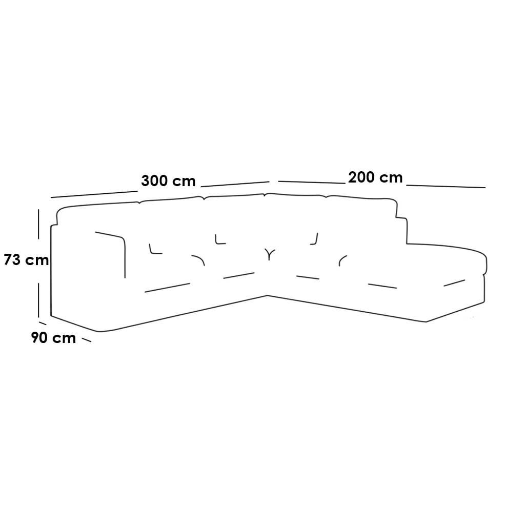 Beech Wood & Linen Corner Sofa – Beige - Image 2