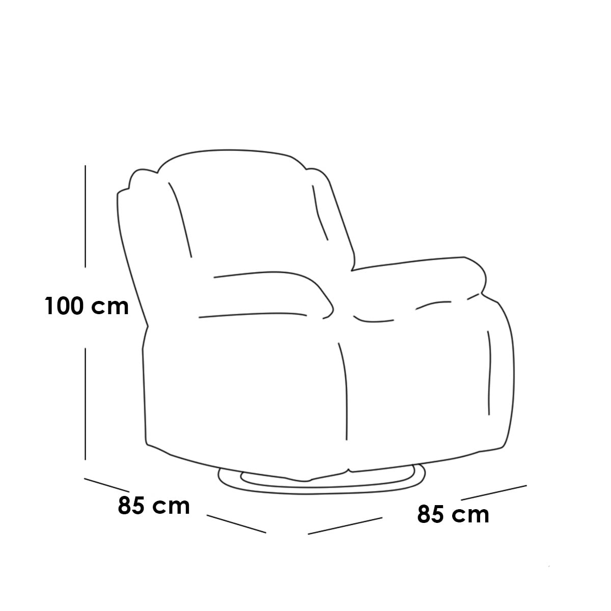 Electric Lazy Boy Chair – Metal Frame & Suede – Beige - Image 2