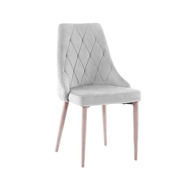 Red Beech Wood Dining Chair with Velvet Fabric