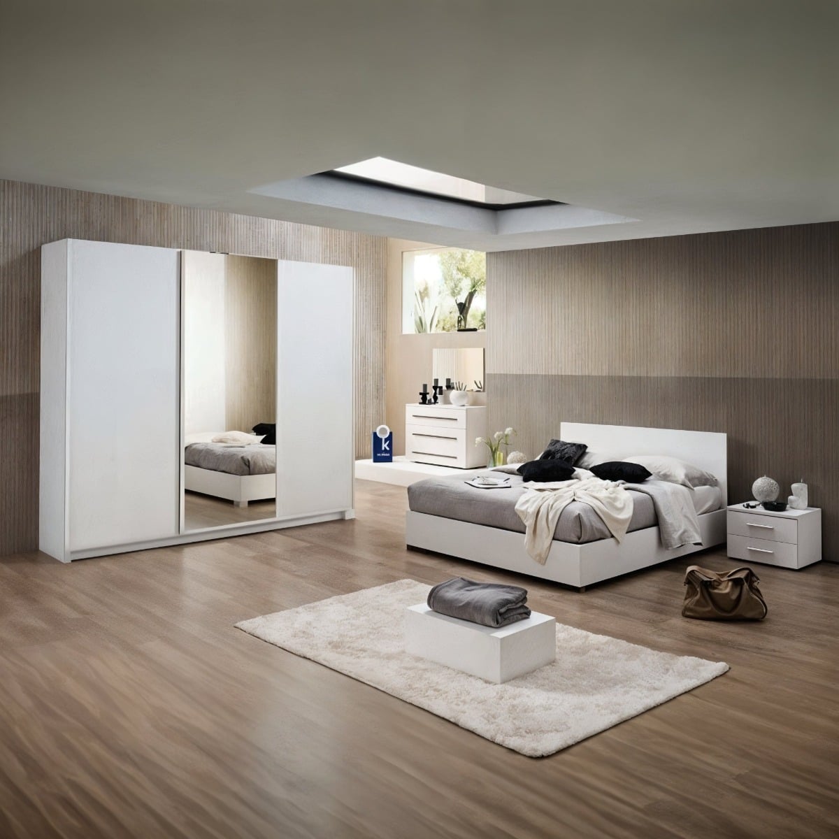 Bedroom Set – MDF Wood (5 Pieces) | White