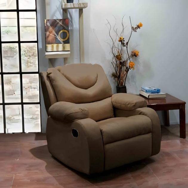 Beech Wood & Suede Recliner Chair