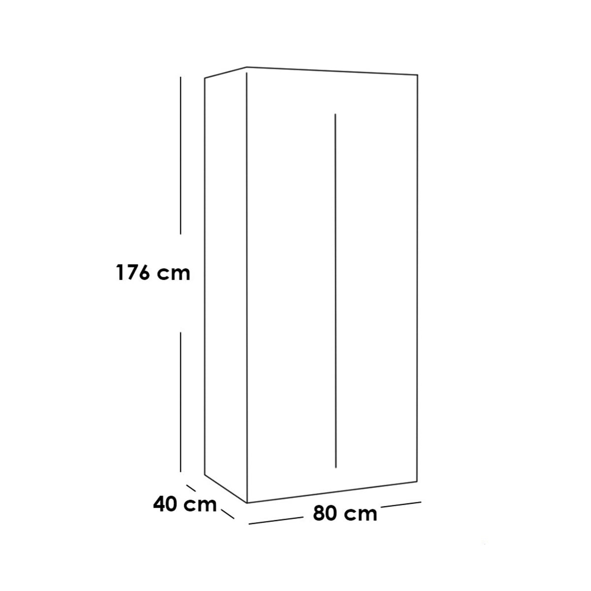 European Union Wood Wardrobe – 80×40×176 cm - Image 7